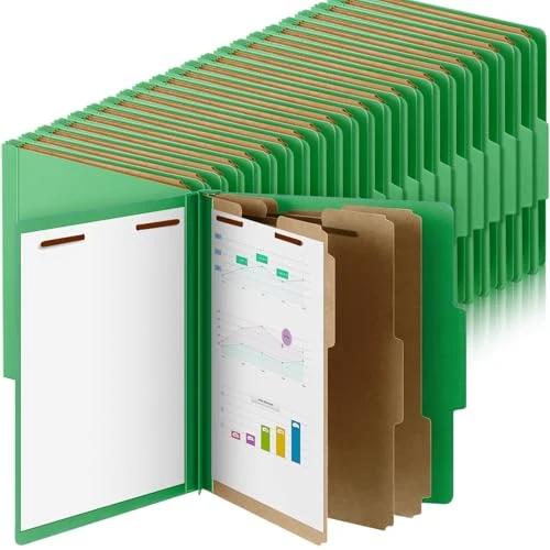 Green 60 Pcs Classification Folder Letter Size Comfortable