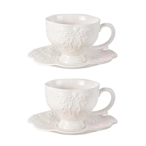 Flexible Tea Cups and Saucers Set of 2 2 Count Modern