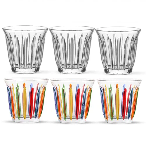 Certified Espresso Coffee Glasses Set of 6 Drinking Glasses 8.1OZ Latte Glasses for Beverage 6 Count Fast
