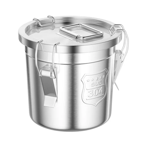 Contemporary 202 OZ Stainless Steel Canister Rice Ce Grain Storage Containers with Lid Airtight Coffee Bean Storage Milk Flour Sugar Food Storage for Home Bar Restaurant Verified