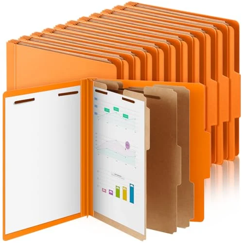Unique 24 Pcs Classification Folder Letter Size 24 Count Solid