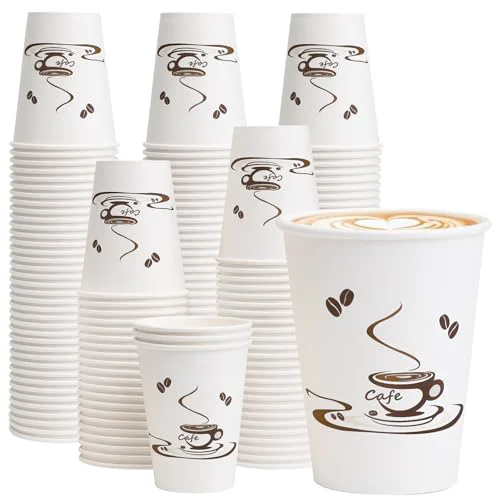 Relaxed 240 Pack 12 oz Coffee Cups 240 Count Solid