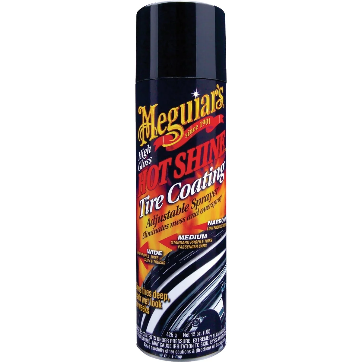 Reusable Meguiars Hot Shine 15 Oz. Trigger Spray Tire Coating World-Class