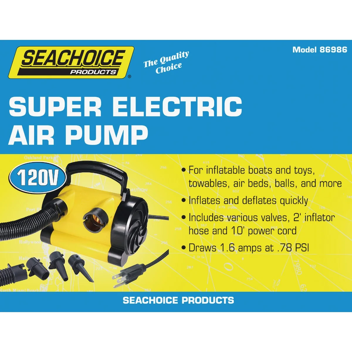 Artisan Seachoice 120 Volt 0.78 psi General Inflatables and Boating Super Electric Inflator Fine