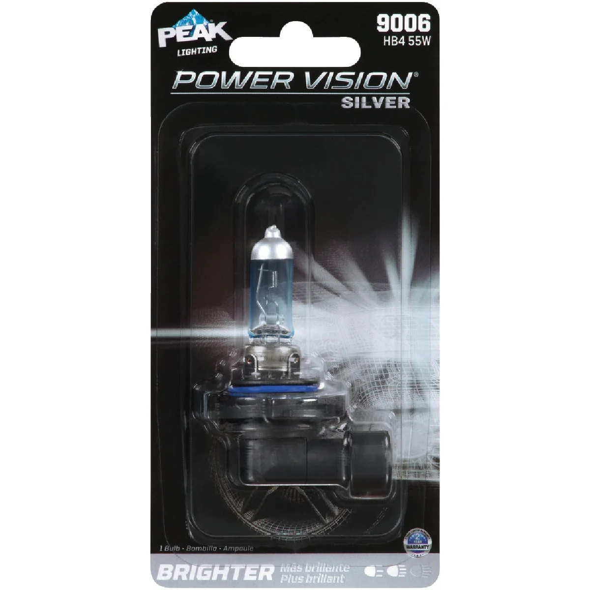 Elite PEAK Power Vision Silver 9006 HB4 12.8V Halogen Automotive Bulb Luxury