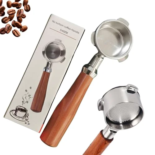 Premium Material Espresso Portafilter 54mm Bottomless Rosewood Compatible with Breville Duo Green