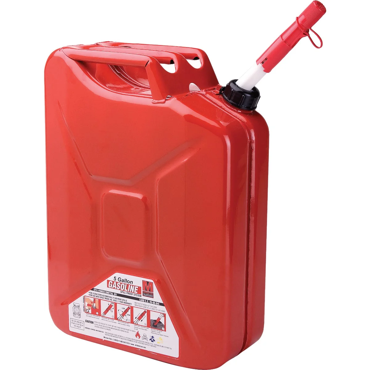 Fashionable Midwest Can 5 Gal. Steel Gasoline Fuel Can Red Breathable