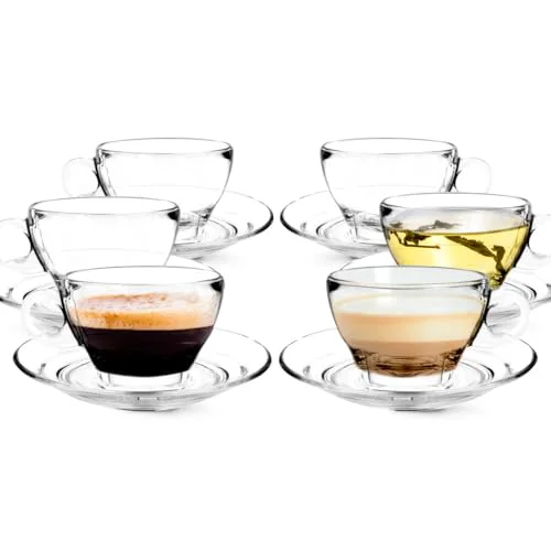 High-End Sturdy Clear Glass Coffee Mug with Handles Eco-Friendly