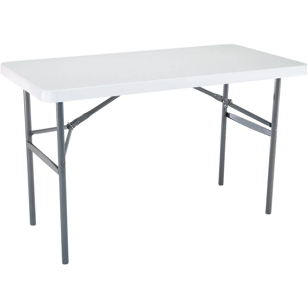 Functional Lifetime 4 Ft. x 24 In. White Granite Light Commercial Folding Table Outstanding