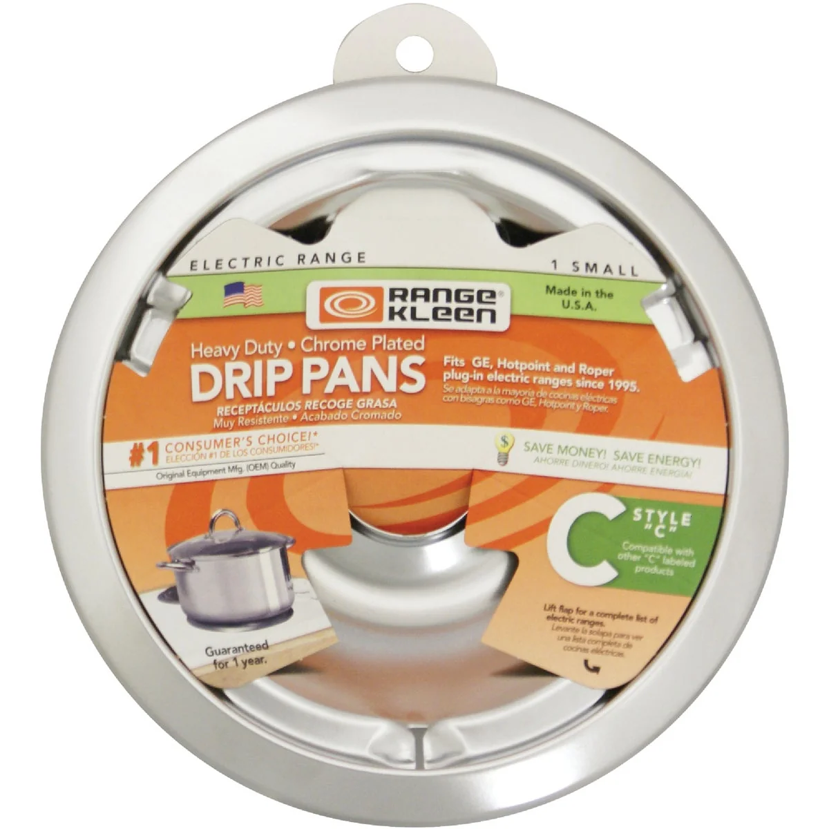 Unique Range Kleen Electric 6 Style C Round Chrome Drip Pan Contemporary