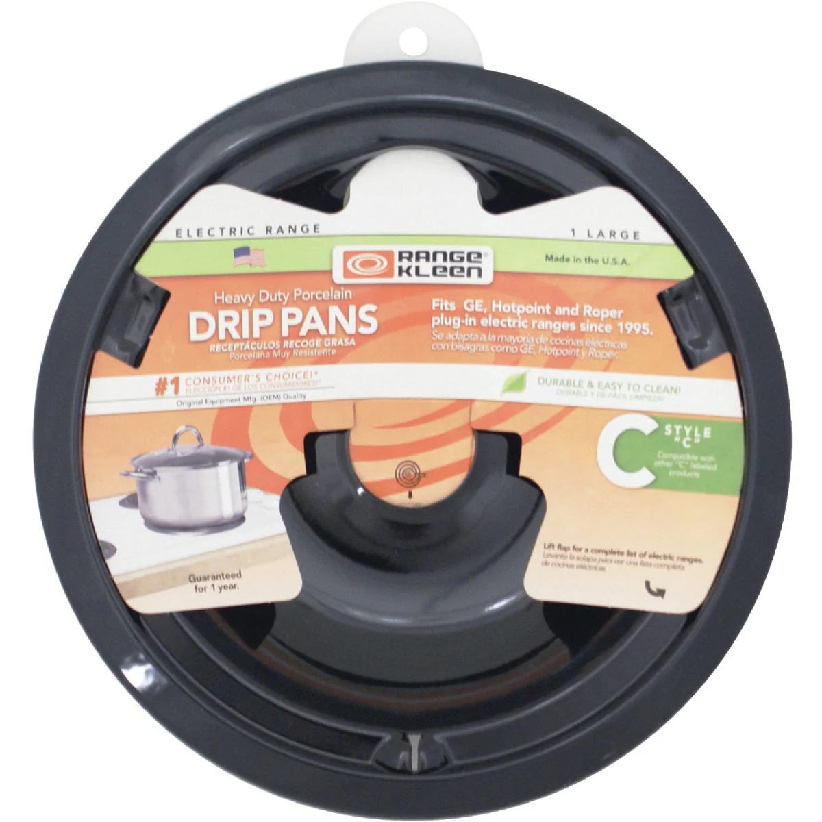 Classic Range Kleen Electric 8 Style C Round Black Drip Pan Organic