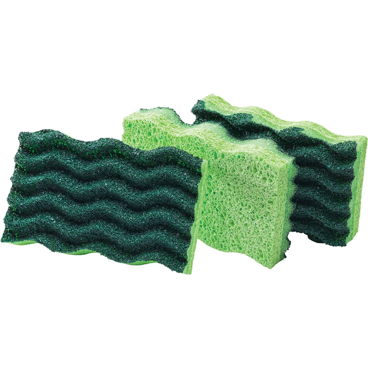Natural Libman 4.5 In. x 3 In. Yellow Green Heavy Duty Scrub Heavy Duty Sponge 3-Count First-Class