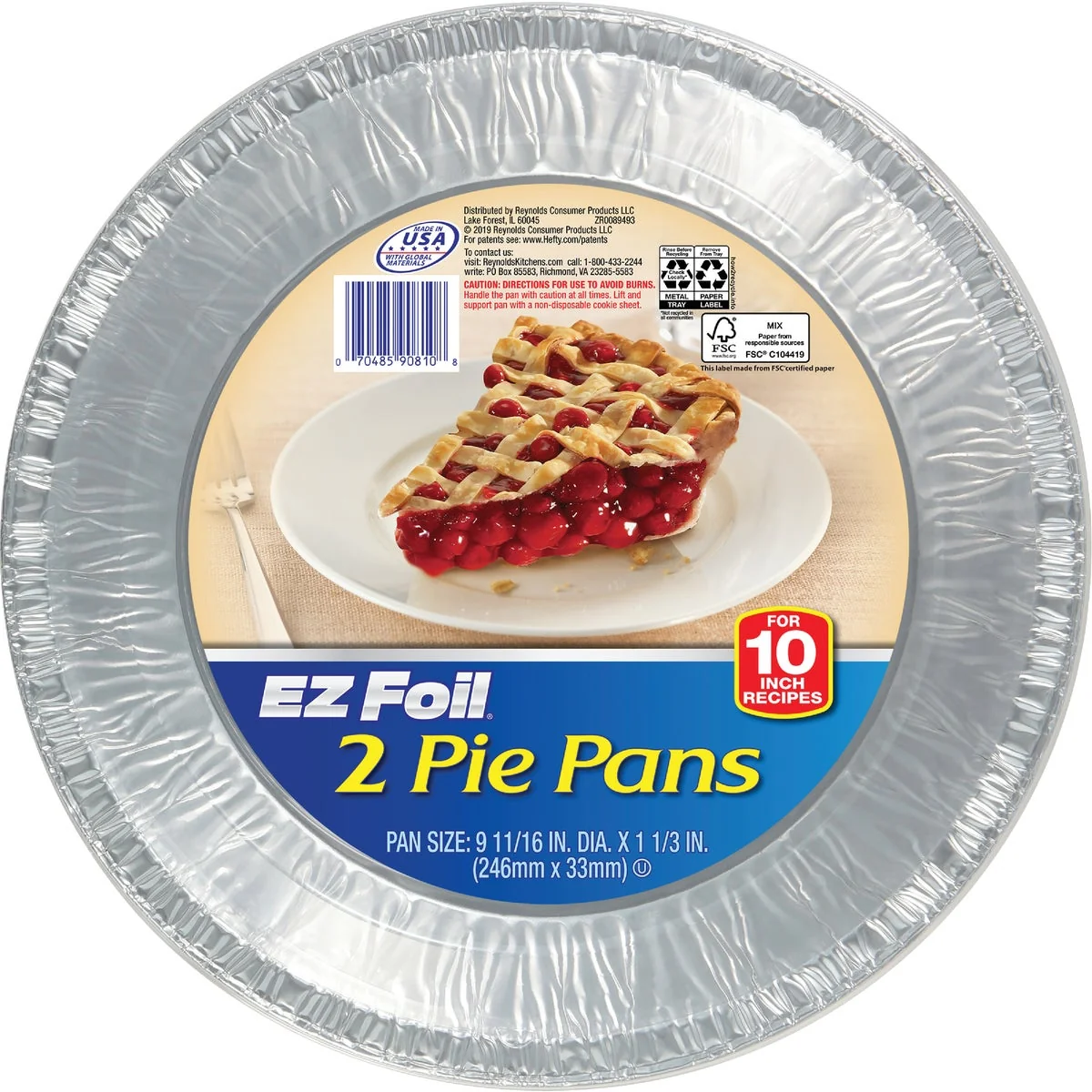 Organic EZ Foil 9-11 16 In. Extra Large Pie Pan 2-Count Practical