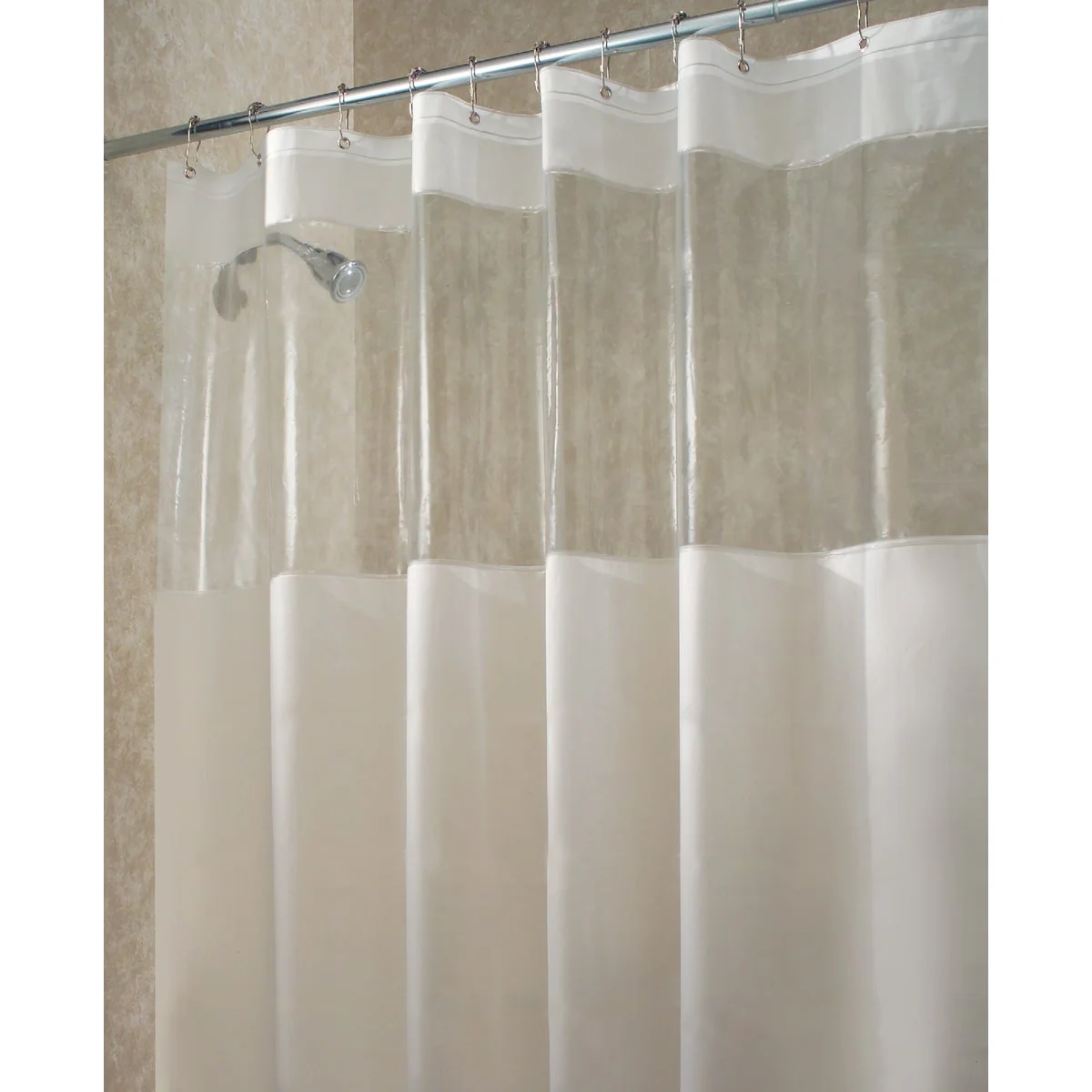 Fine Crafted InterDesign York Graphic 72 In. x 72 In. Frosted Clear Eva Shower Curtain Refined
