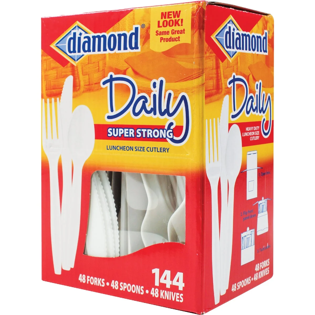 Exceptional Diamond Heavy-Duty Plastic Cutlery Set 144-Piece Versatile