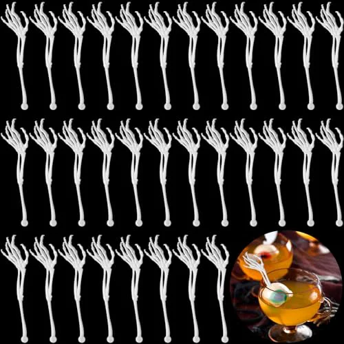 Practical 100 Pcs Halloween Swizzle Sticks Skeleton Cocktail Garnish Trendy