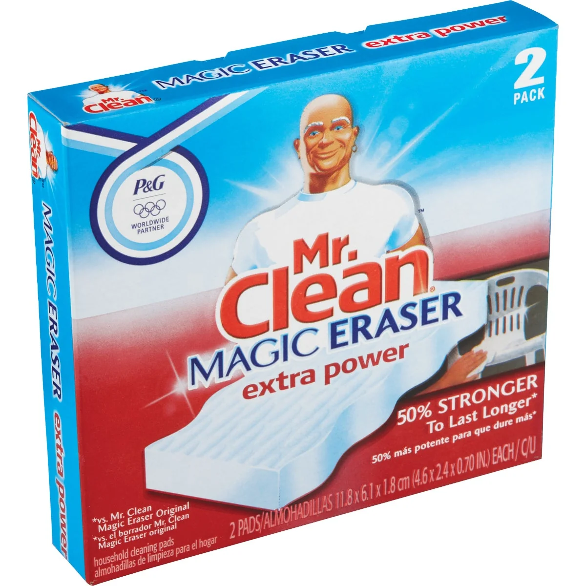 Traditional Mr. Clean Eraser Cleansing Pad with Extra Power 2-Count Easy-to-Use