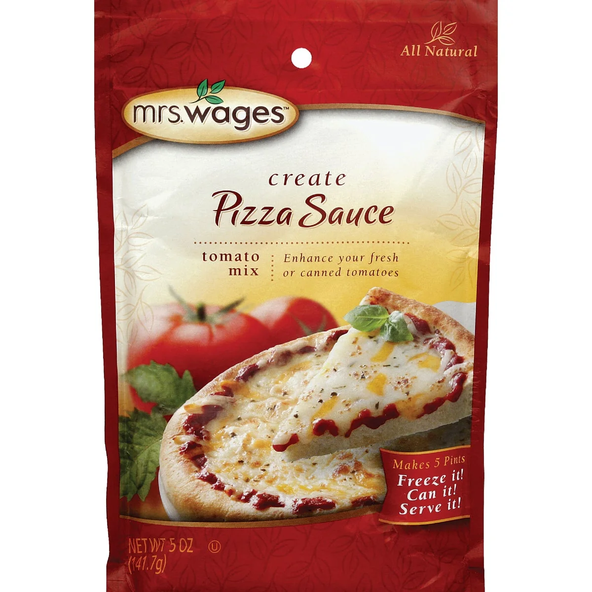 Next-Generation Mrs. Wages 5 Oz. Pizza Sauce Tomato Mix Superior