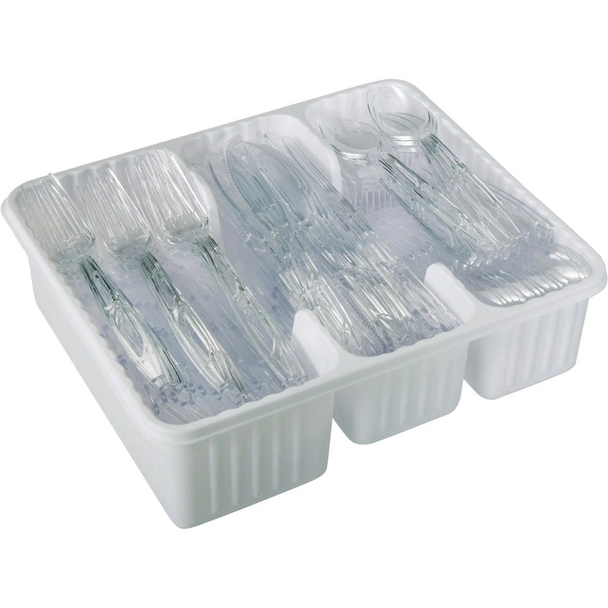 Trusted Diamond Clear Plastic Cutlery Set 192 Piece High-End
