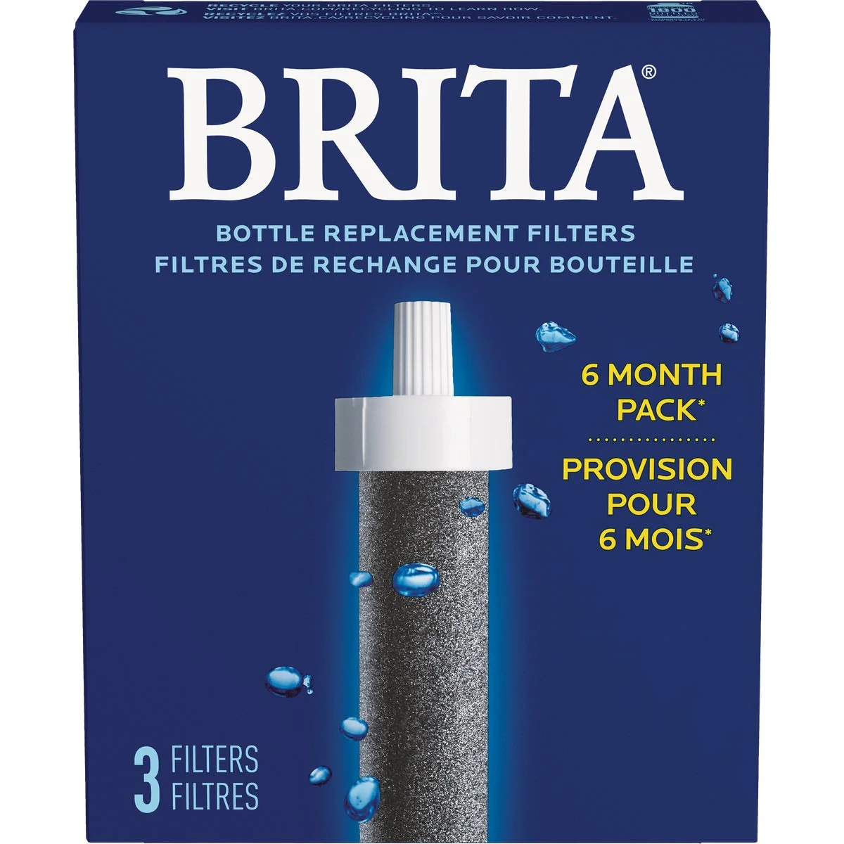 High-Quality Brita Hard Sided Water Bottle Filter 3-Pack Sustainable