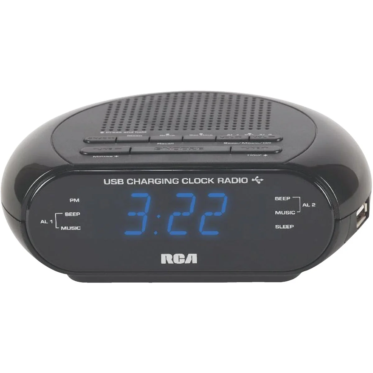 Powerful RCA USB Dual Alarm Clock Radio Trendy