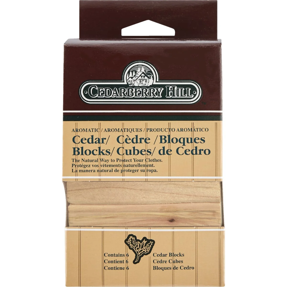 Consistent Cedarberry Hill Aromatic Cedar 3 In. W. x 2.125 In. H. x .69 In. D. Cedar Blocks 6-Pack Fine