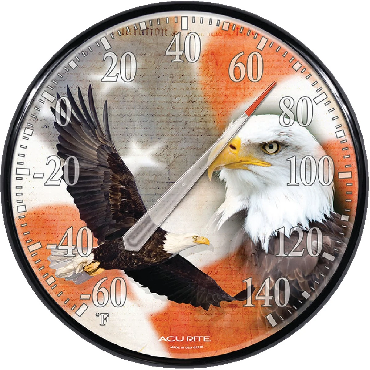 Reliable Acurite 12.5 Dia Plastic Dial Eagle Flag Indoor Outdoor Thermometer Relaxed