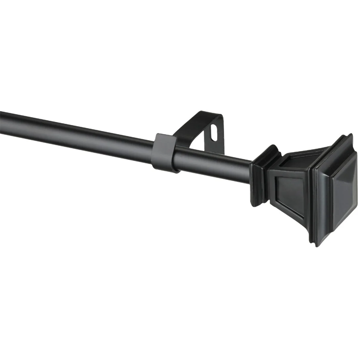 Smooth Kenney Seville 28 In. To 48 In. 5 8 In. Single Black Curtain Rod Functional