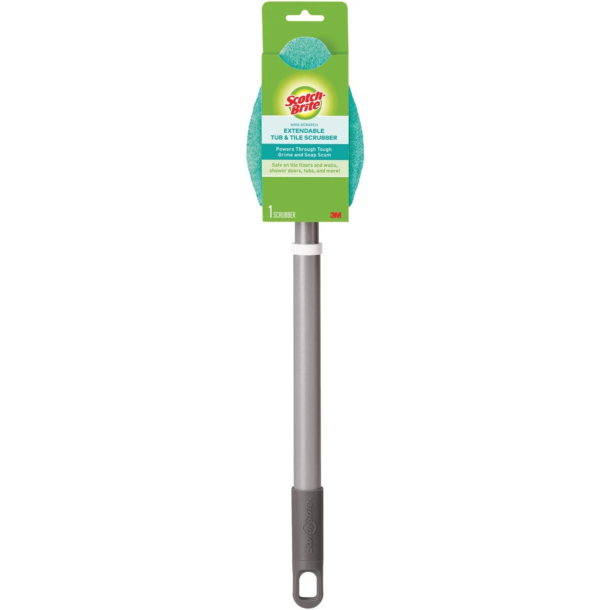 Premium 3M Scotch-Gard Long Handled Shower Bath Scrubber with Handle Prestigious