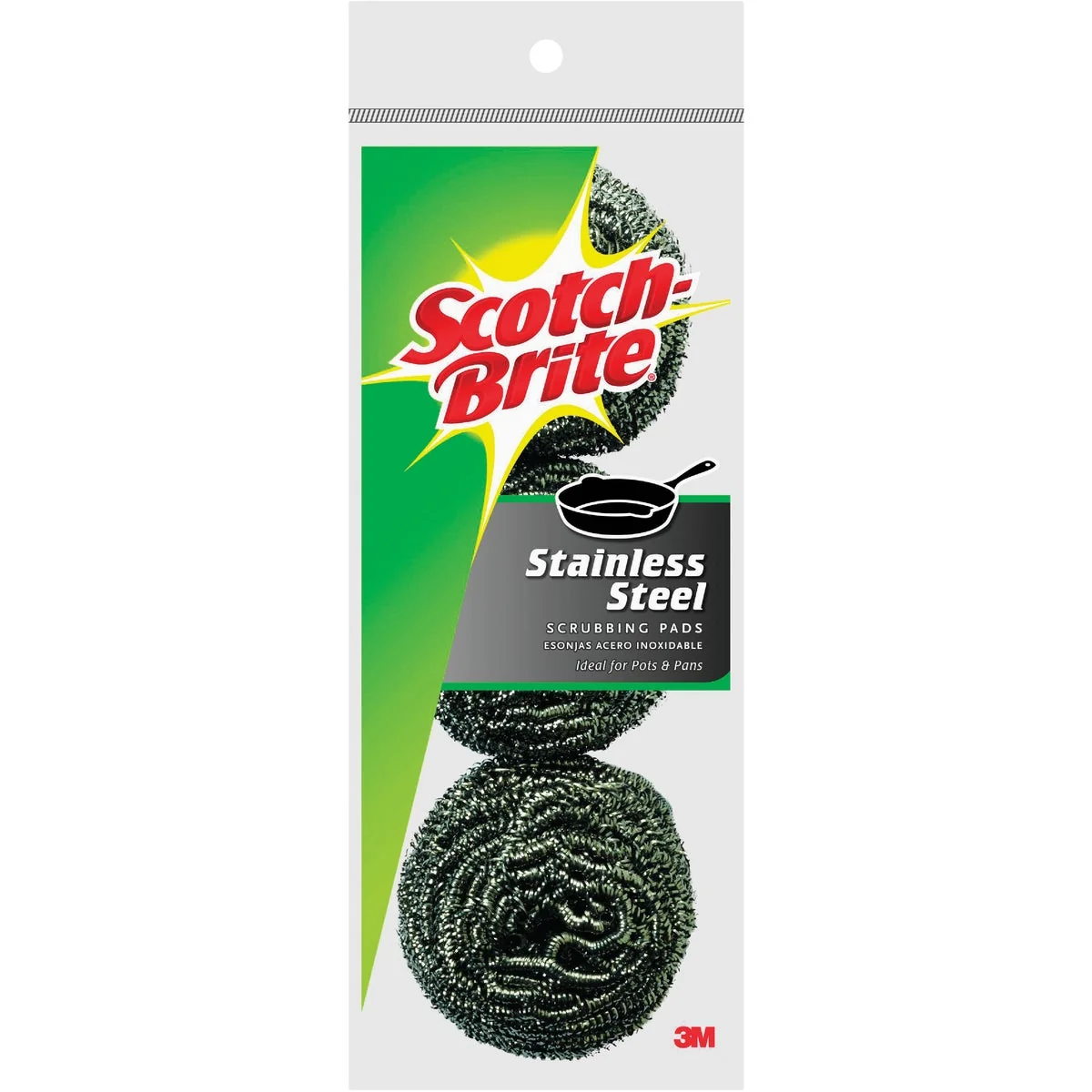 Sustainable 3M Scotch-Brite Stainless Steel Scouring Pad 3-Count High-End