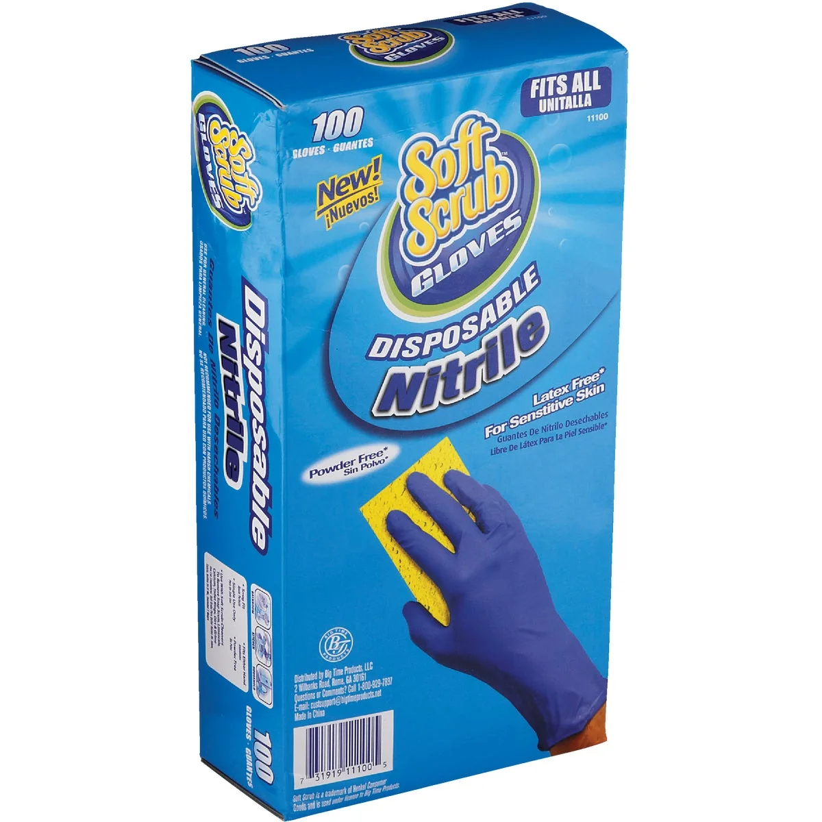 Detailed Soft Scrub 1 Size Fits All Nitrile Disposable Glove 100-Pack Organic