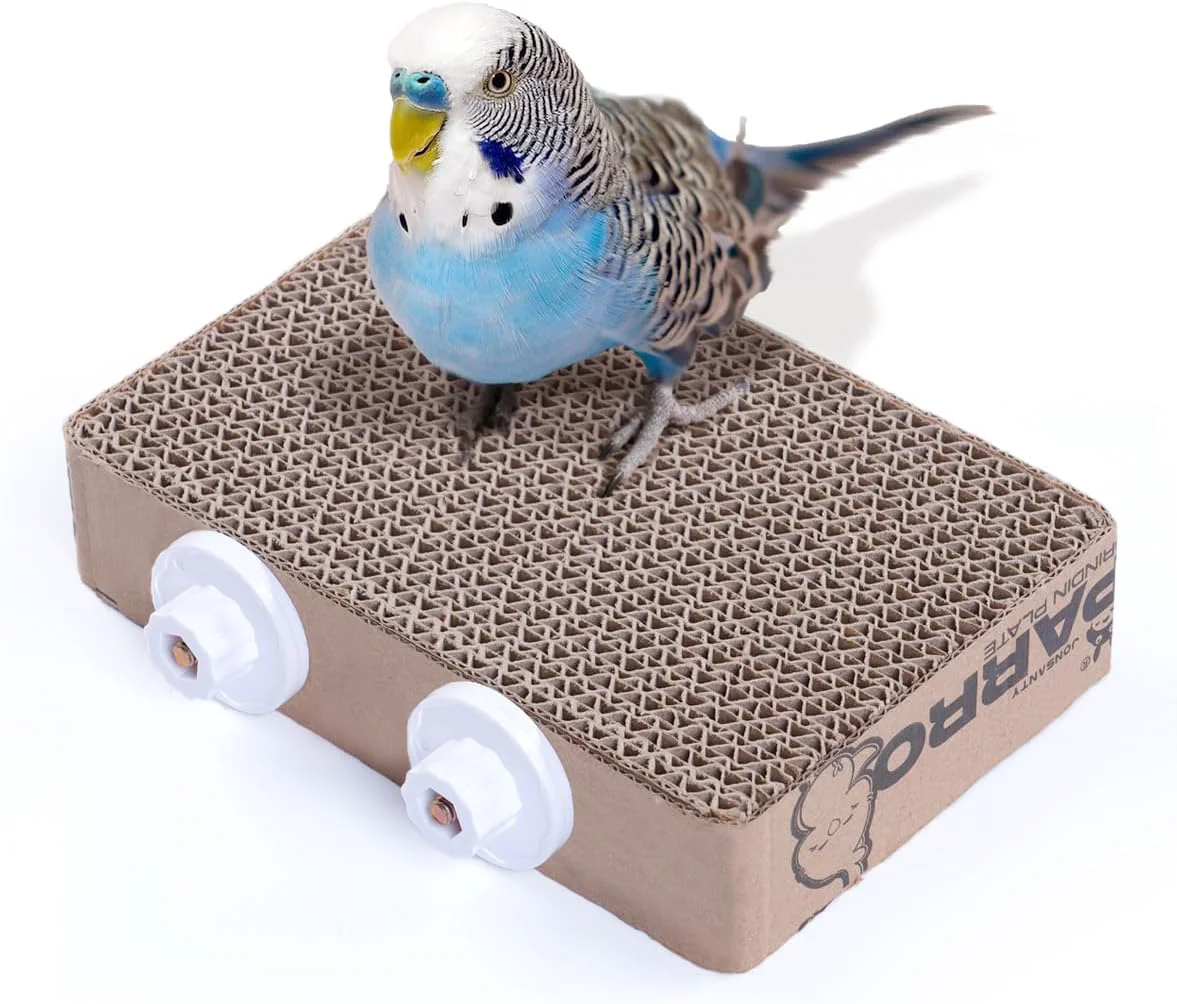 Efficient 7.3 Inch Paper Bird Toys Bird Platform Parrot Toy Help Birds Clean Beak Release Stress Reduce Boredom - Suitable for Budgie Cockatiel Lovebird and Other Small to Medium-Sized Pet Birds Green