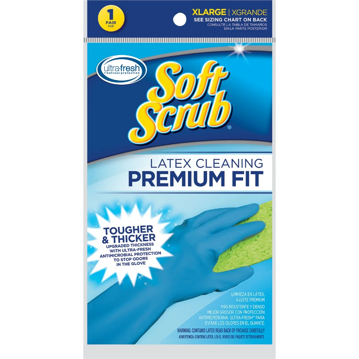 Fashionable Soft Scrub XL Premium Fit Latex Rubber Glove Recyclable