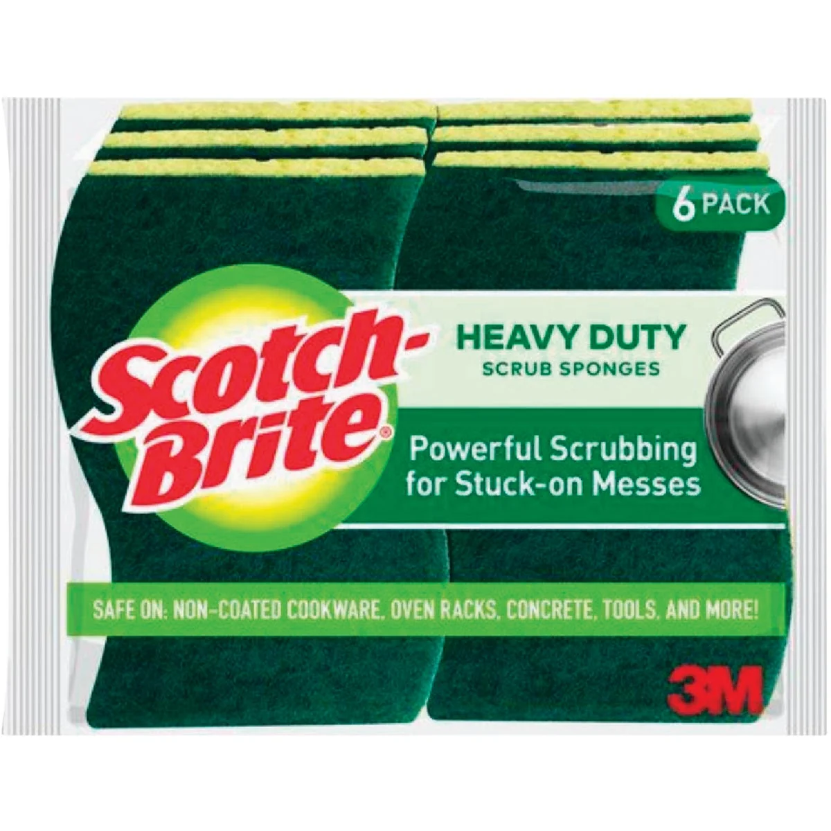 Carefully Designed 3M Scotch-Brite 4.5 In. x 2.7 In. Green Heavy Duty Scrub Heavy Duty Sponge 6-Count Responsible