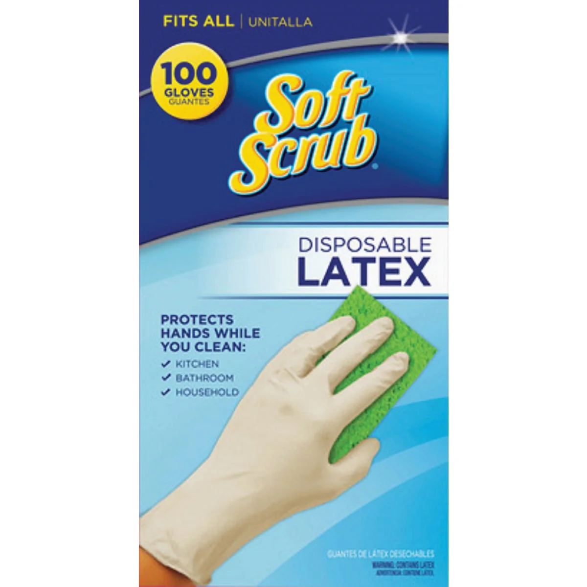 Comfortable Soft Scrub 1 Size Fits All Latex Disposable Glove 100-Pack High-Performance