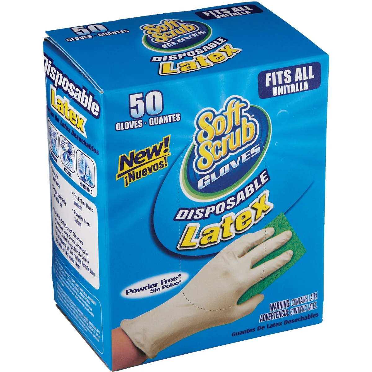 Elite Soft Scrub 1 Size Fits All Latex Disposable Glove 50-Pack Powerful
