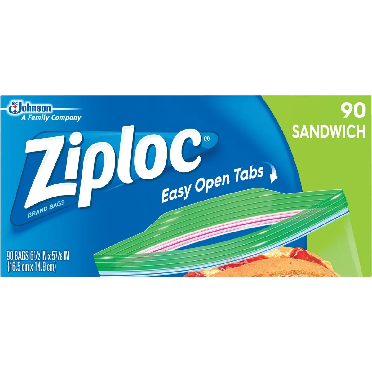 Crafted Ziploc Sandwich Food Storage Bag 90 Count Smart