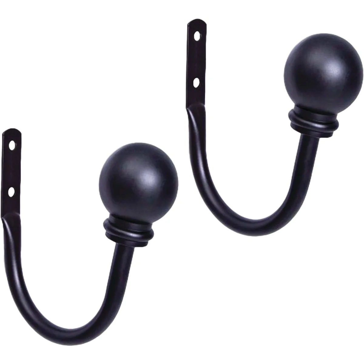 Selected Kenney 4 In. Ball Drapery Holdback Black 2-Pack Official