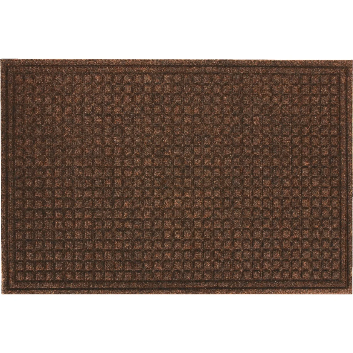 Contemporary Apache Textures Walnut 24 In. x 36 In. Carpet Recycled Rubber Door Mat World-Class