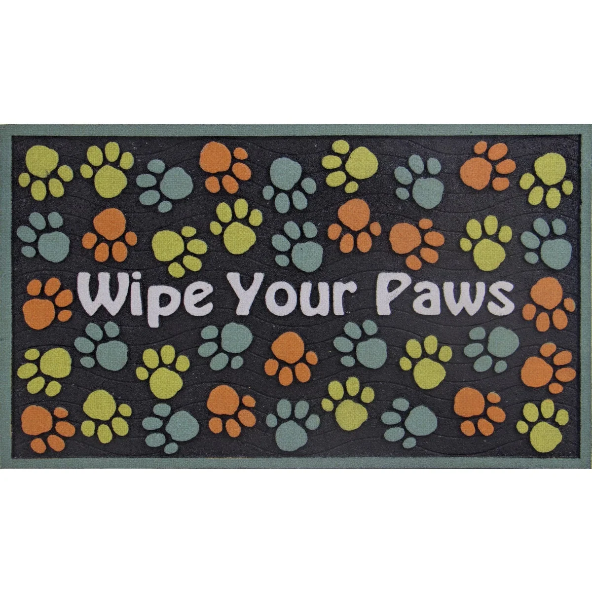 Fashionable Apache Wipe Your Paws 18 In. x 30 In. Recycled Rubber Door Mat Easy-to-Use
