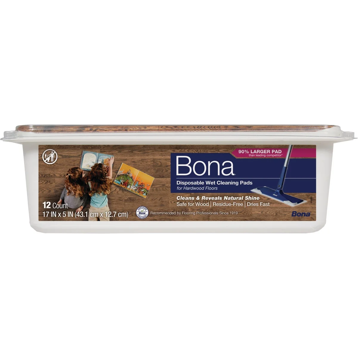 Trusted Bona 5 In. W. x 17 In. L. Wet Hardwood Floor Cleaning Pads 12-Pack World-Class