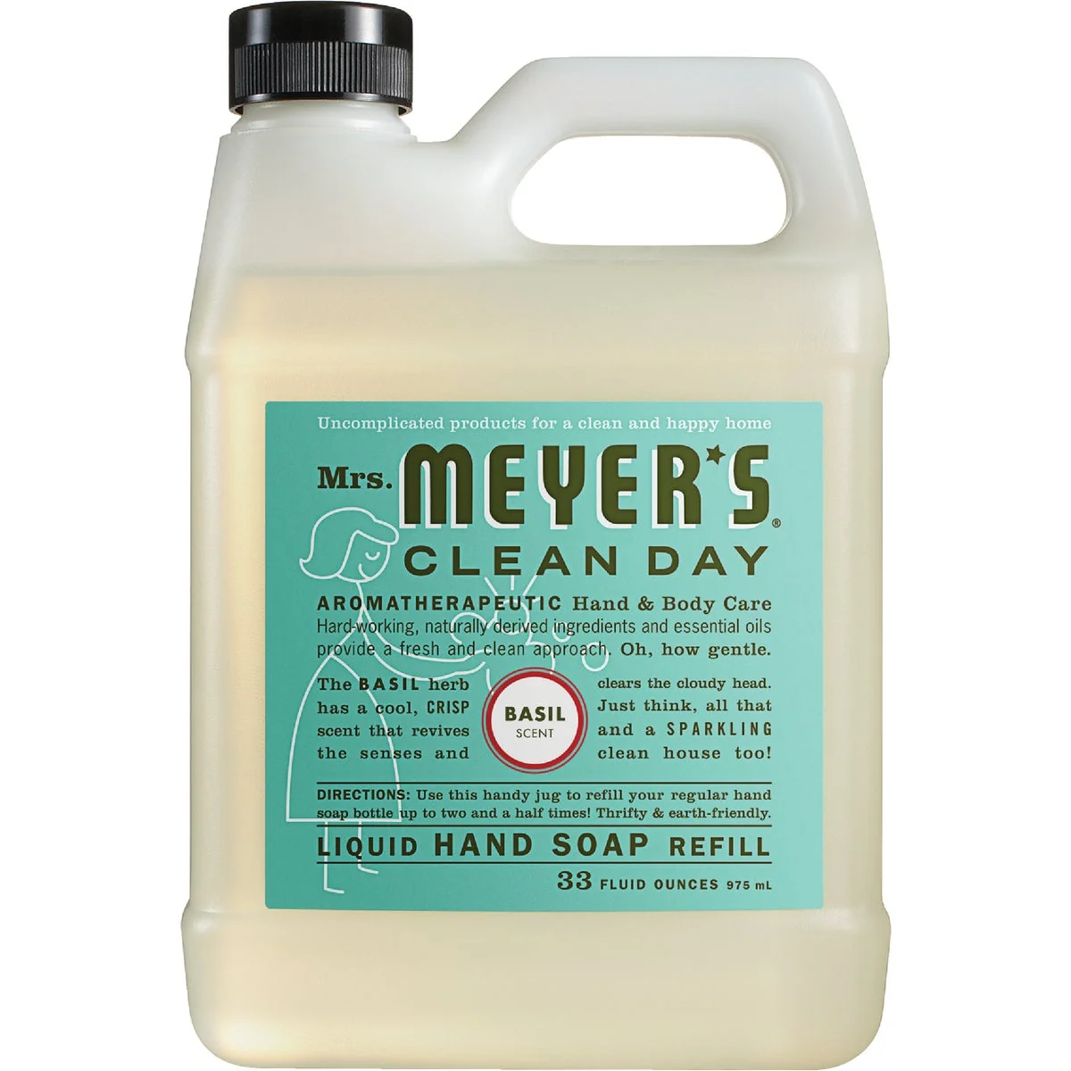 Consistent Mrs. Meyer's Clean Day 33 Oz. Basil Liquid Hand Soap Refill Smooth