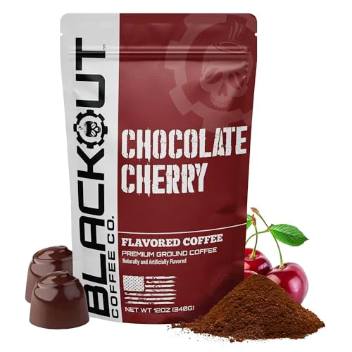High-Performance Blackout Coffee Chocolate Cherry Flavored Ground Coffee 12 Ounce Breathable