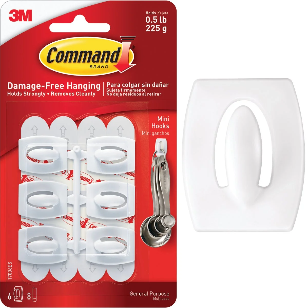 Selected 3M Command White Mini Adhesive Hook 6-Pack Elegant