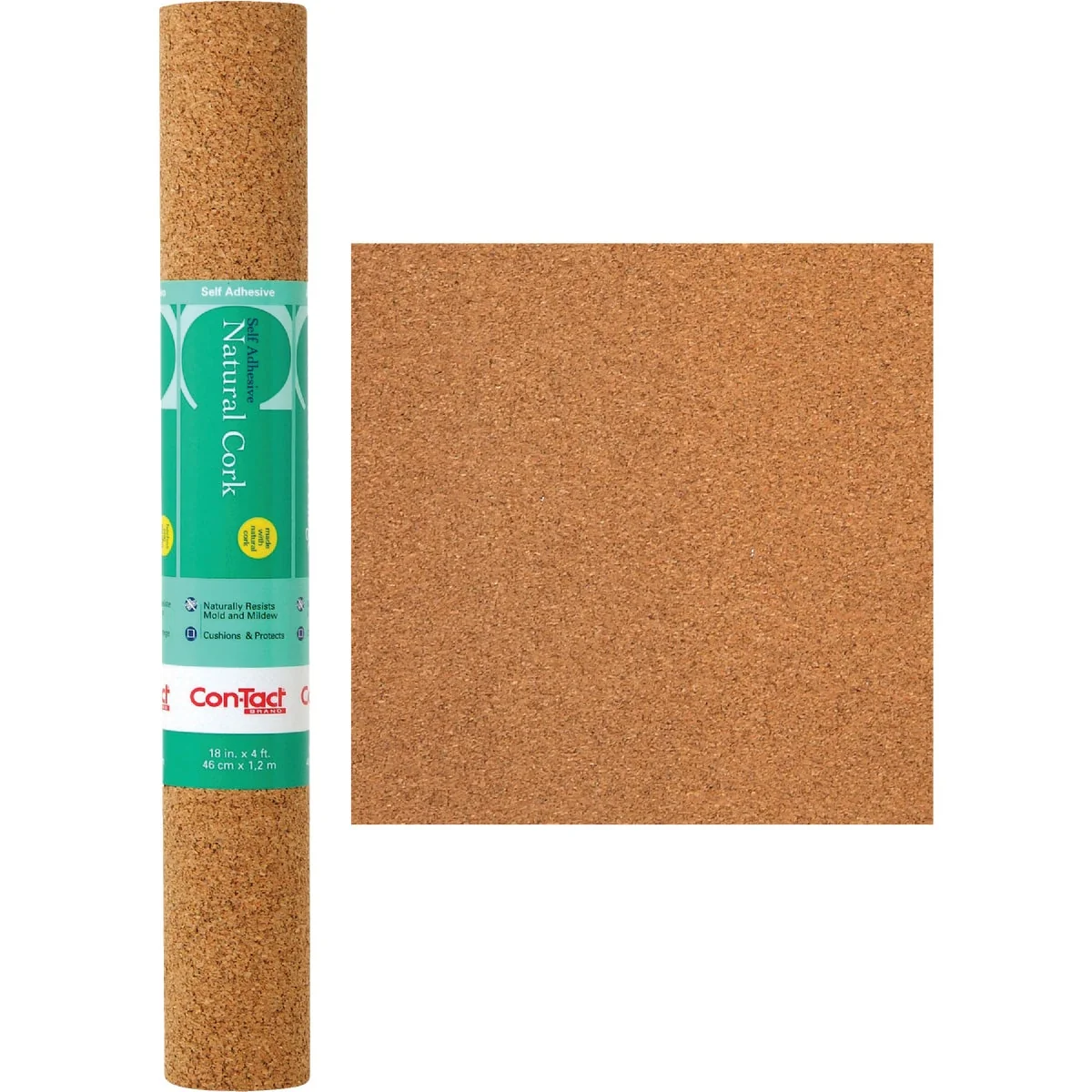 Flexible Con-Tact 18 In. x 4 Ft. Cork Self-Adhesive Shelf Liner Convenient