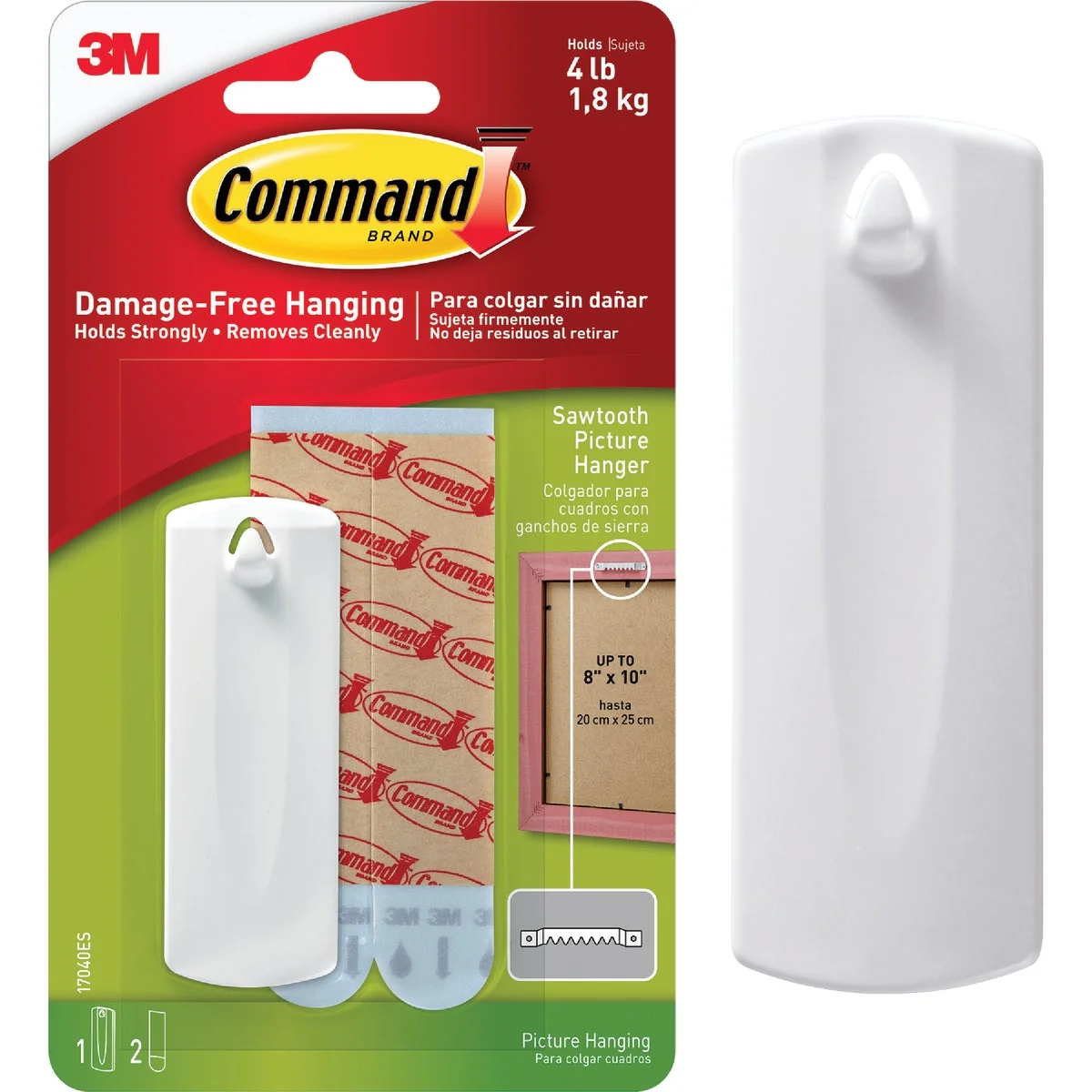 Smooth Command Sawtooth Adhesive Picture Hanger Functional
