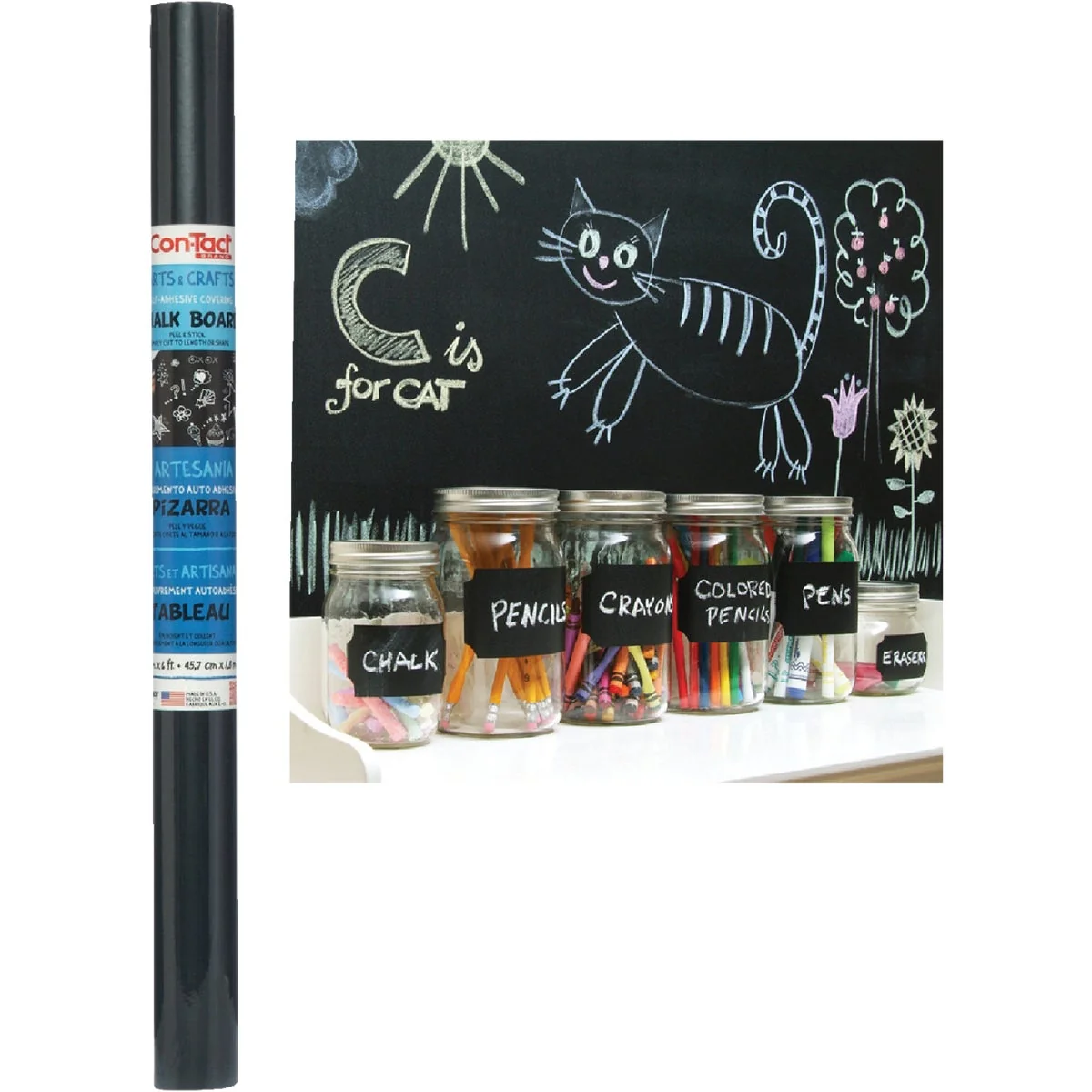 Verified Con-Tact 18 In. x 6 Ft. Chalkboard Self-Adhesive Shelf Liner High-Performance