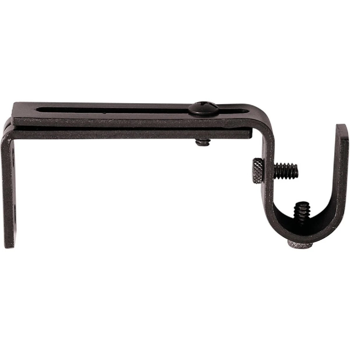 Minimalist Kenney Adjustable Single Black Curtain Rod Bracket 2-Pack Practical
