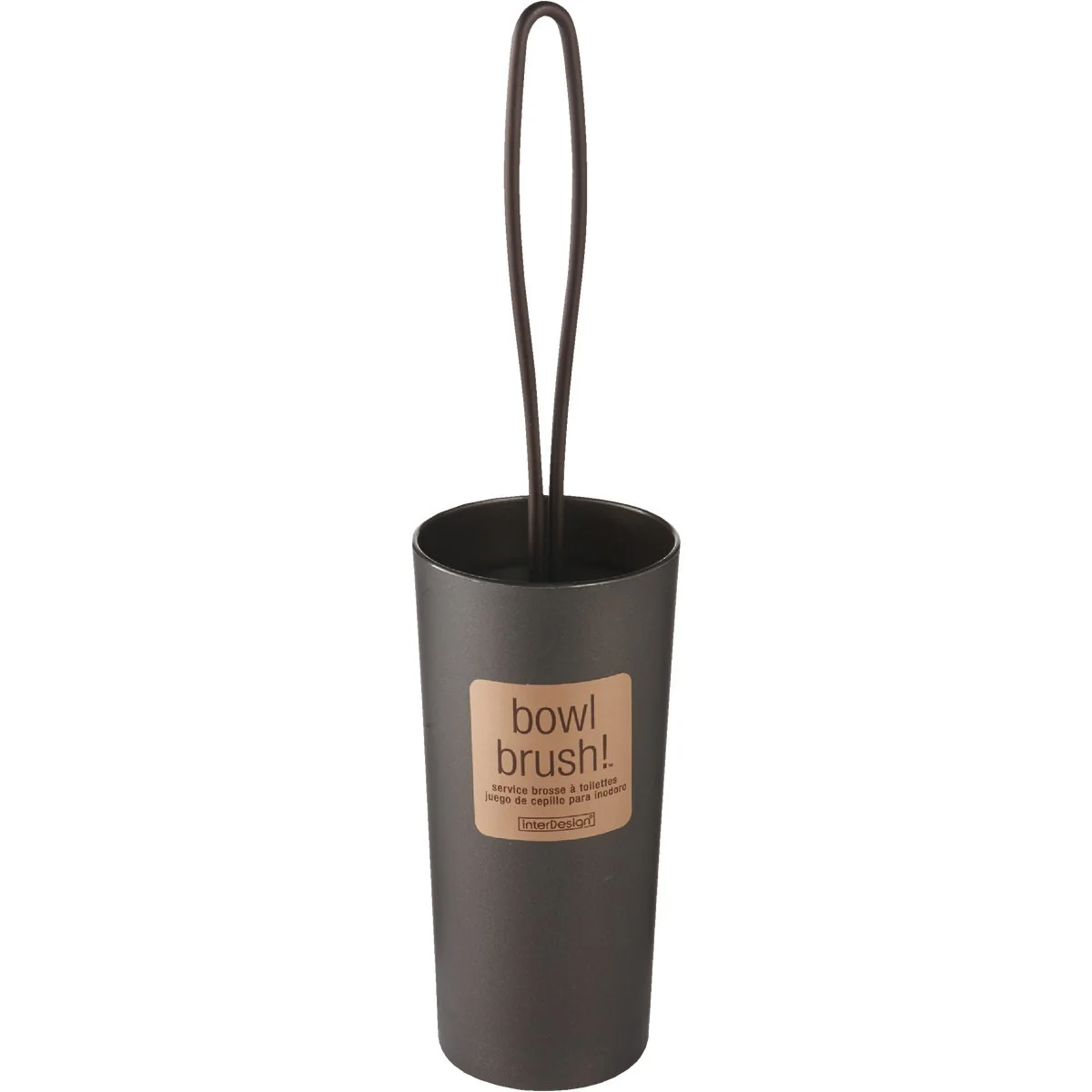 Elite InterDesign York 16 In. Bronze Toilet Bowl Brush Set Safe