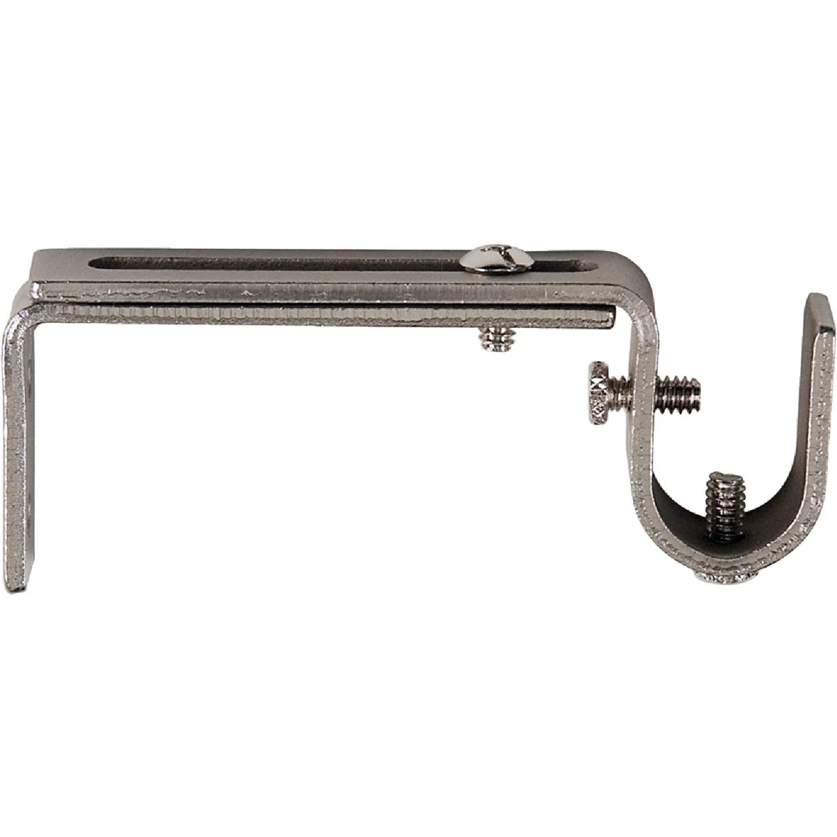 Expertly Made Kenney Adjustable Single Satin Nickel Curtain Rod Bracket 2-Pack Genuine